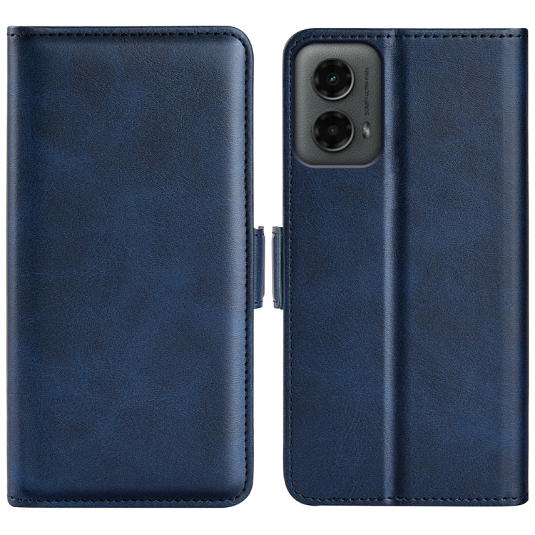 For Motorola Moto G 5G 2024 Dual-side Magnetic Buckle Horizontal Flip Leather Phone Case(Dark Blue) - Motorola Cases by PMC Jewellery | Online Shopping South Africa | PMC Jewellery | Buy Now Pay Later Mobicred