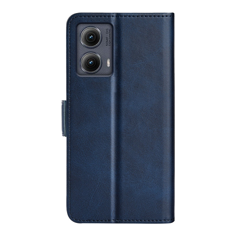 For Motorola Edge 5G 2024 Dual-side Magnetic Buckle Horizontal Flip Leather Phone Case(Dark Blue) - free shipping - PMC Jewellery - Order now!