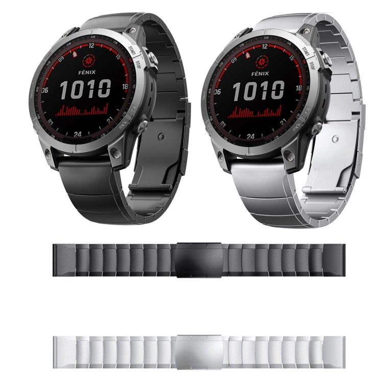 For Garmin Fenix 7 Titanium Alloy Quick Release 22mm Watch Band(Black) - Watch Bands by PMC TechLife | Online Shopping South Africa | PMC TechLife | Buy Now Pay Later Mobicred