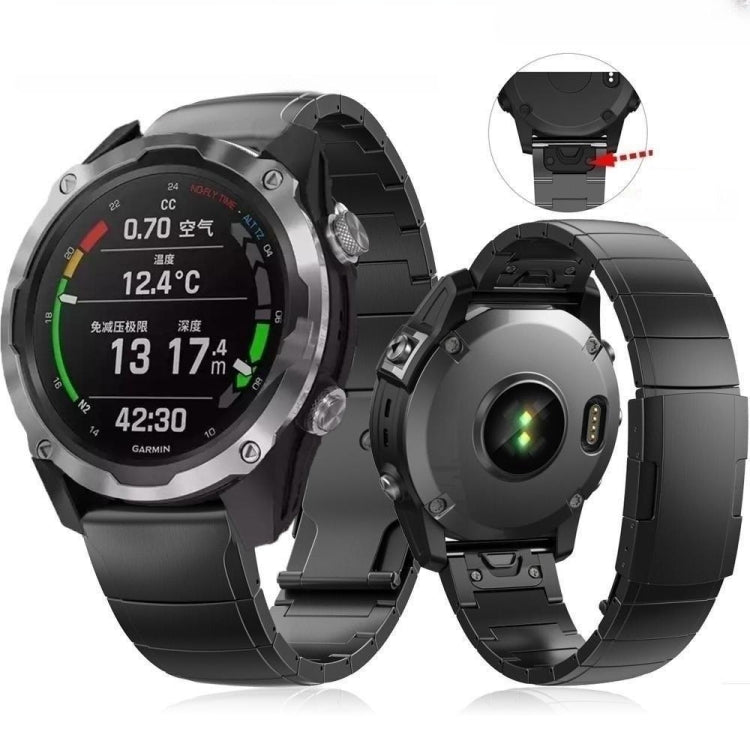 For Garmin Fenix 7 Solar 22mm Titanium Alloy Quick Release Watch Band(Black) - Watch Bands by PMC TechLife | Online Shopping South Africa | PMC TechLife