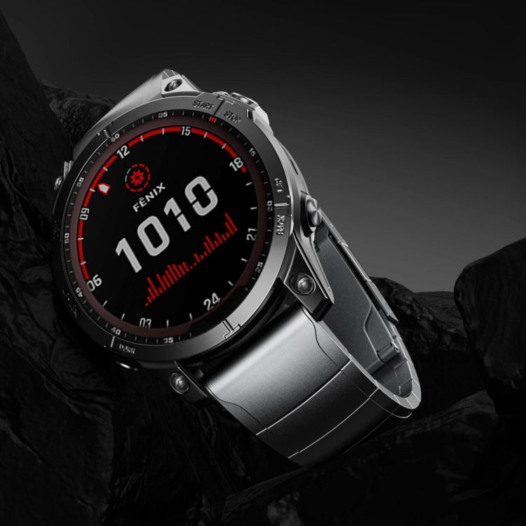 For Garmin Fenix 7 Solar 22mm Titanium Alloy Quick Release Watch Band(Black) - Watch Bands by PMC TechLife | Online Shopping South Africa | PMC TechLife