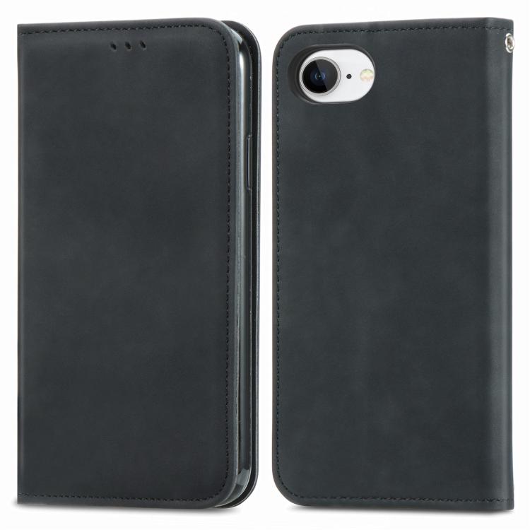 For iPhone 16e Retro Skin Feel Magnetic Flip Leather Phone Case(Black) - free shipping - PMC TechLife - Order now!