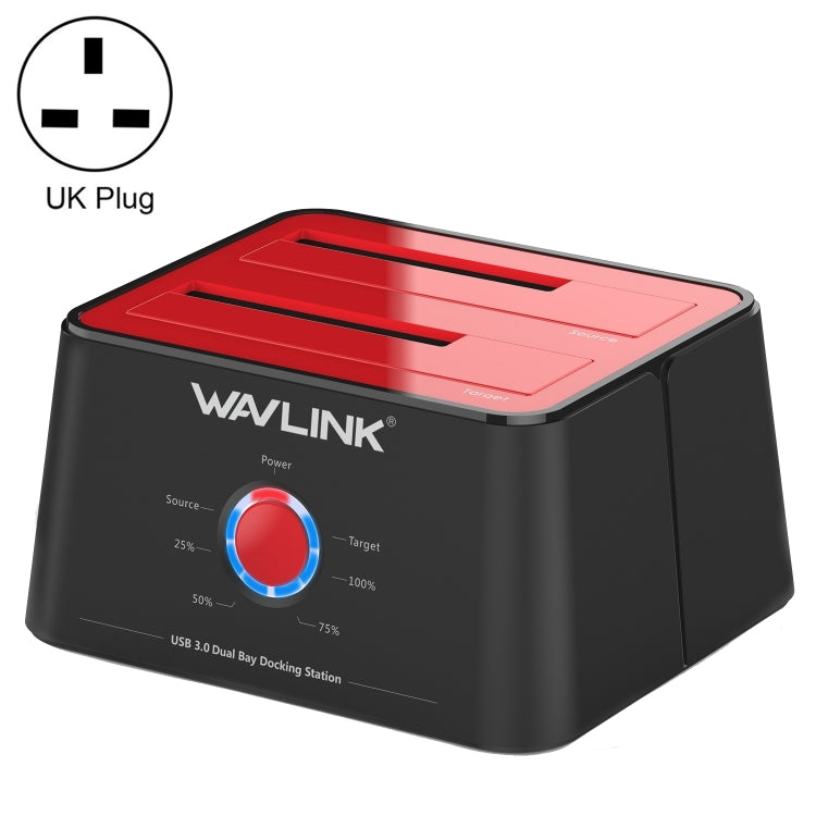 Wavlink ST334U SSD Dual Bay External Hard Drive Docking Station USB 3.0 to SATA I/II/III(UK Plug) - free shipping - PMC Jewellery - Order now!