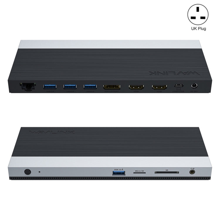 Wavlink UMD05 Display Port HDMI Port RJ45 Ethernet Triple Display MST Laptop Docking Station, Plug:UK Plug - free shipping - PMC Jewellery - Order now!