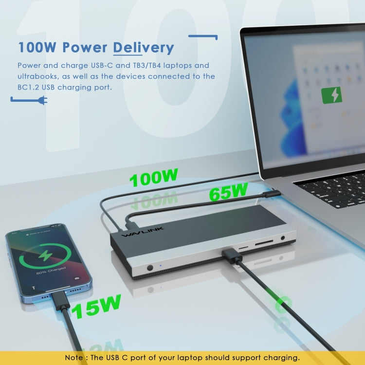 Wavlink UMD05 Display Port HDMI Port RJ45 Ethernet Triple Display MST Laptop Docking Station, Plug:UK Plug - free shipping - PMC Jewellery - Order now!