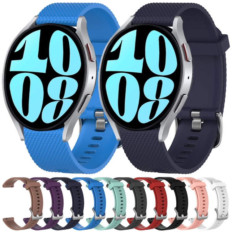 For Samsung Galaxy Watch 6 Classic 47mm 20mm Diamond Textured Silicone Watch Band(White) - Watch Bands by PMC TechLife | Online Shopping South Africa | PMC TechLife | Buy Now Pay Later Mobicred