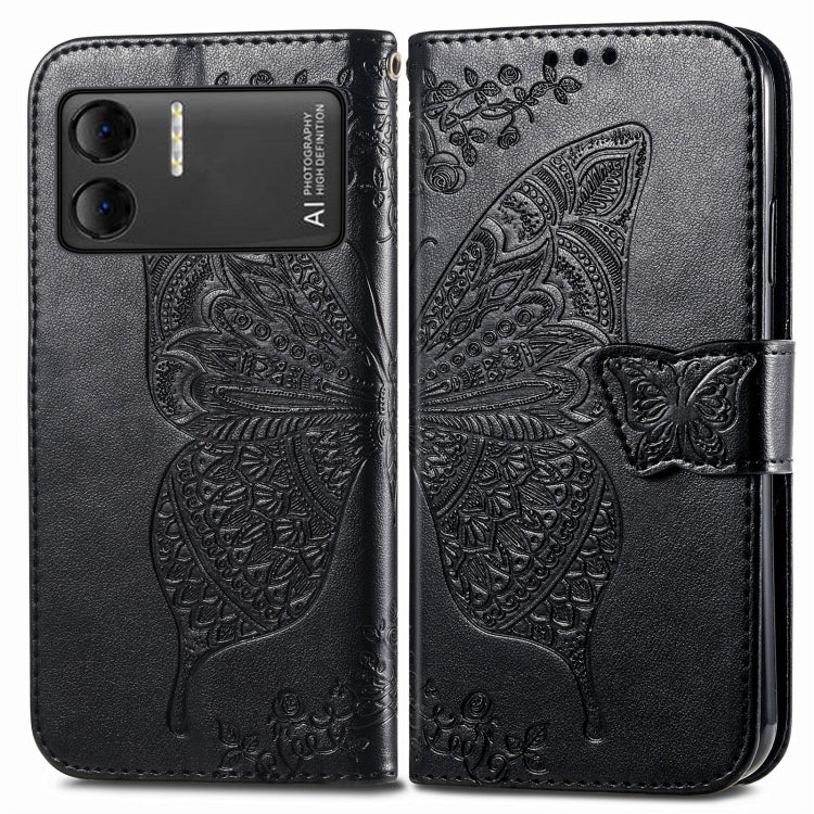 For DOOGEE X98 Pro / X98 Butterfly Love Flower Embossed Leather Phone Case(Black) - Doogee Cases by PMC TechLife | Online Shopping South Africa | PMC TechLife | Buy Now Pay Later Mobicred