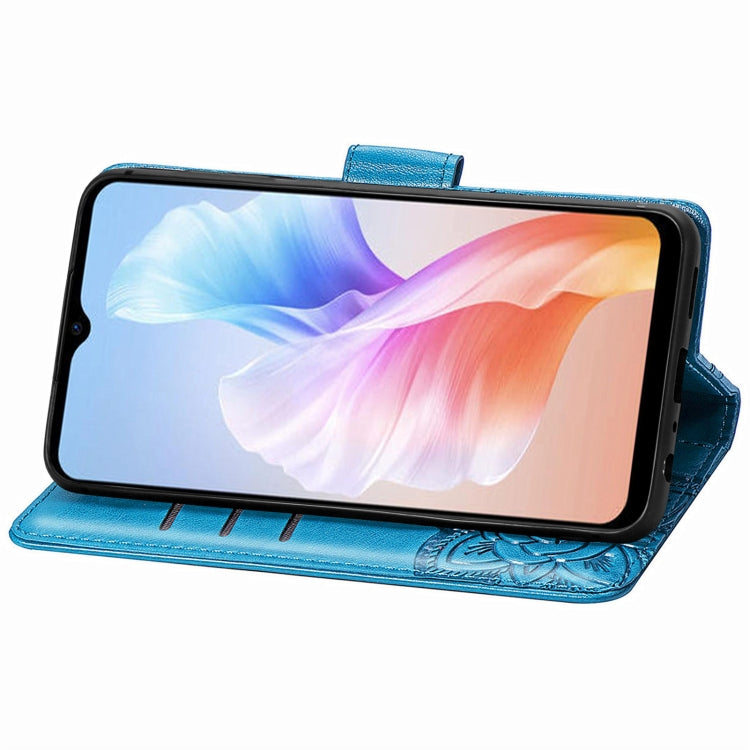 For DOOGEE X98 Pro / X98 Butterfly Love Flower Embossed Leather Phone Case(Blue) - free shipping - PMC TechLife - Order now!