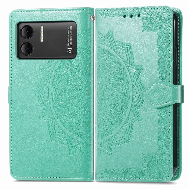 For DOOGEE X98 Pro / X98 Mandala Flower Embossed Leather Phone Case(Green) - Doogee Cases by PMC TechLife | Online Shopping South Africa | PMC TechLife | Buy Now Pay Later Mobicred