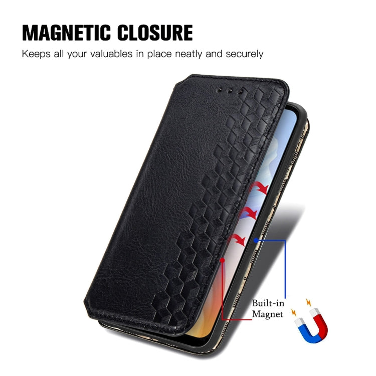 For DOOGEE X98 Pro / X98 Cubic Grid Pressed Magnetic Leather Phone Case(Black) - Doogee Cases by PMC TechLife | Online Shopping South Africa | PMC TechLife | Buy Now Pay Later Mobicred