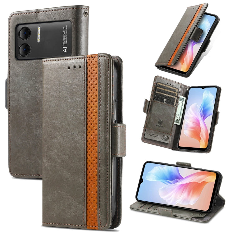 For DOOGEE X98 Pro / X98 CaseNeo Splicing Dual Magnetic Buckle Leather Phone Case(Grey) - Doogee Cases by PMC TechLife | Online Shopping South Africa | PMC TechLife | Buy Now Pay Later Mobicred