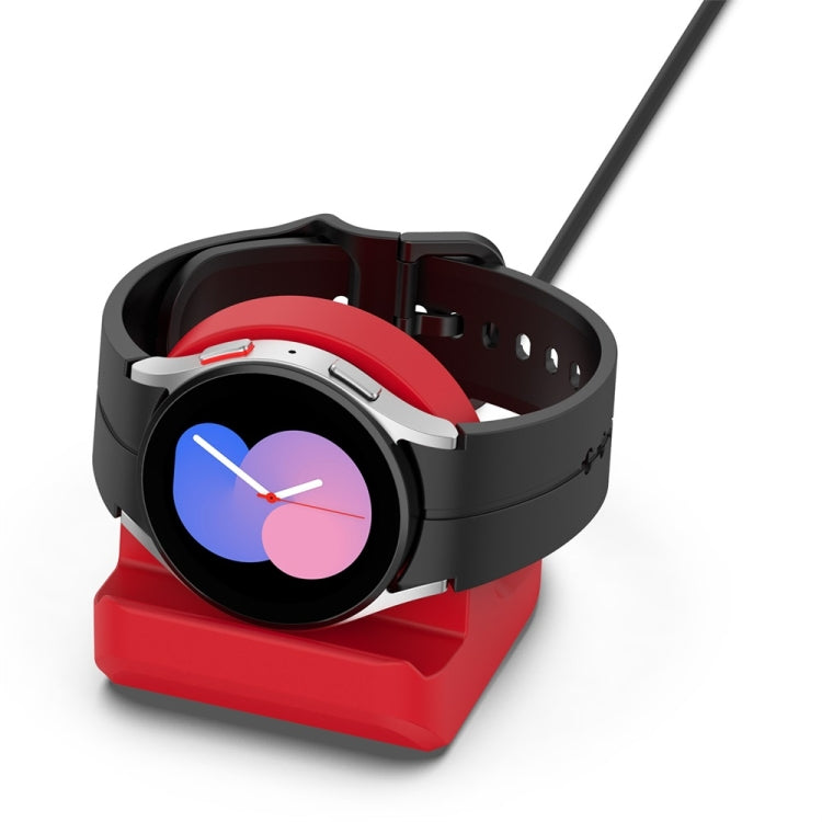 For Samsung Galaxy Watch6 / Watch6 Classic / Watch5 / Watch5 Pro JUNSUNMAY Silicone Charger Stand Non-Slip Base(Red) - free shipping - PMC TechLife - Order now!