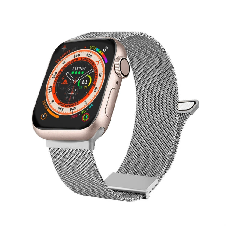For Apple Watch 8 45mm Milan Double Magnetic Steel Mesh Watch Band(Silver) - free shipping - PMC TechLife - Order now!