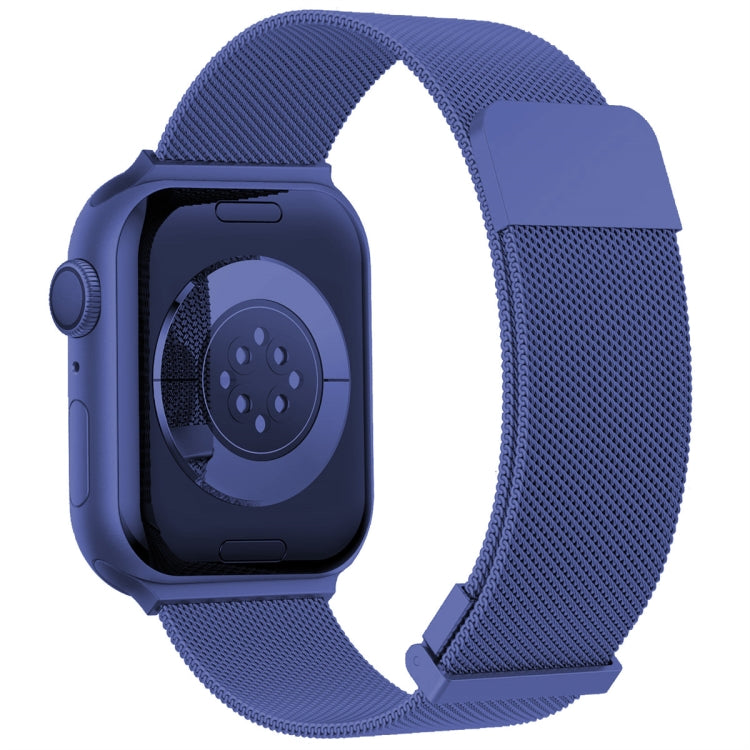 For Apple Watch SE 2022 40mm Milan Double Magnetic Steel Mesh Watch Band(Blue) - free shipping - PMC TechLife - Order now!