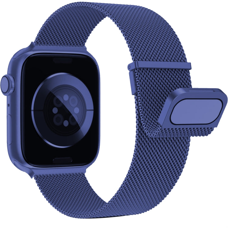 For Apple Watch SE 2022 40mm Milan Double Magnetic Steel Mesh Watch Band(Blue) - free shipping - PMC TechLife - Order now!
