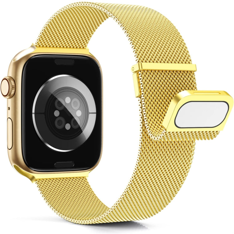 For Apple Watch 7 41mm Milan Double Magnetic Steel Mesh Watch Band(Gold) - free shipping - PMC TechLife - Order now!