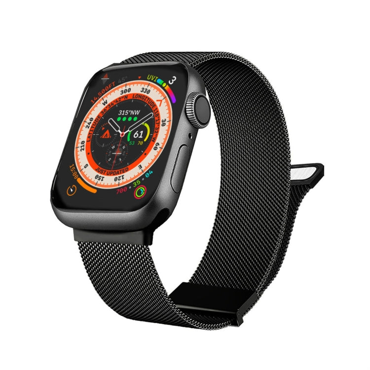 For  Apple Watch 7 45mm Milan Double Magnetic Steel Mesh Watch Band(Black) - free shipping - PMC TechLife - Order now!