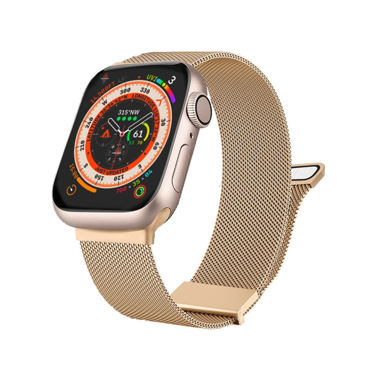 For  Apple Watch 7 45mm Milan Double Magnetic Steel Mesh Watch Band(Rose Gold) - free shipping - PMC TechLife - Order now!