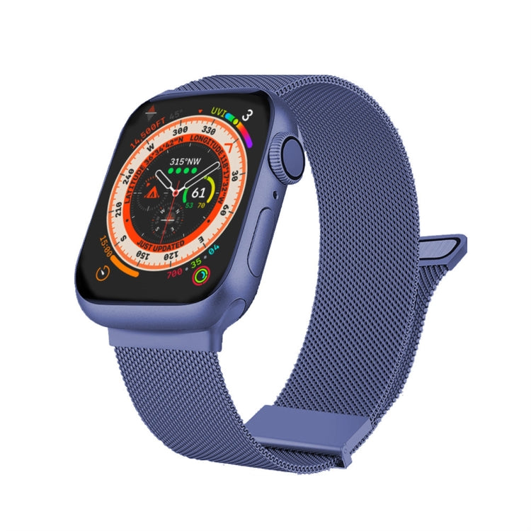 For Apple Watch SE 44mm Milan Double Magnetic Steel Mesh Watch Band(Blue) - free shipping - PMC TechLife - Order now!