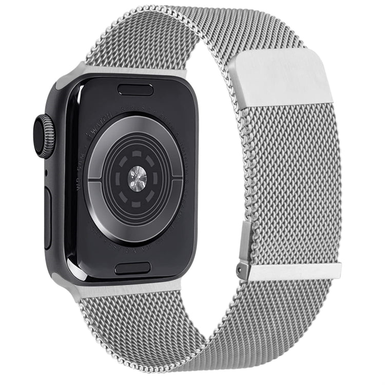 For Apple Watch 42mm Milan Double Magnetic Steel Mesh Watch Band(Silver) - free shipping - PMC TechLife - Order now!