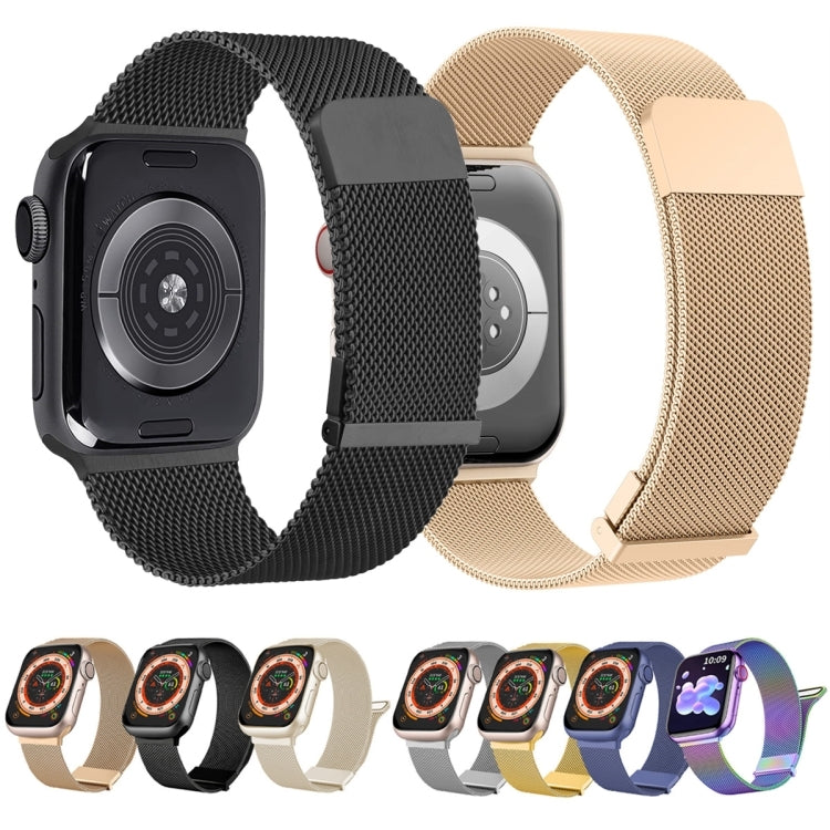 For Apple Watch SE 2022 40mm Milan Double Magnetic Steel Mesh Watch Band(Blue) - free shipping - PMC TechLife - Order now!