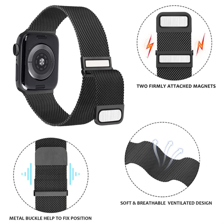 For Apple Watch 8 45mm Milan Double Magnetic Steel Mesh Watch Band(Silver) - free shipping - PMC TechLife - Order now!