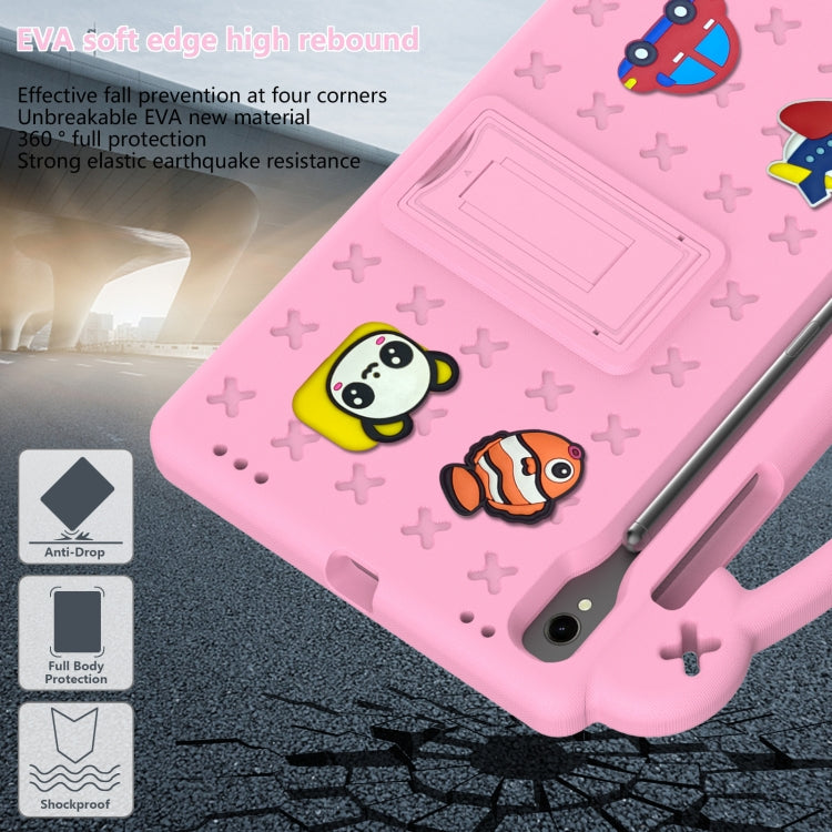 For Samsung Galaxy Tab S9 FE / X510N Handle Kickstand Children EVA Shockproof Tablet Case(Pink) - Galaxy Tab S9 FE by PMC TechLife | Online Shopping South Africa | PMC TechLife