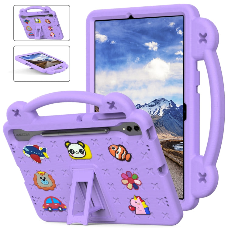 For Samsung Galaxy Tab S9 FE+ 12.4 X610N Handle Kickstand Children EVA Shockproof Tablet Case(Light Purple) - Galaxy Tab S9 FE+ by PMC TechLife | Online Shopping South Africa | PMC TechLife