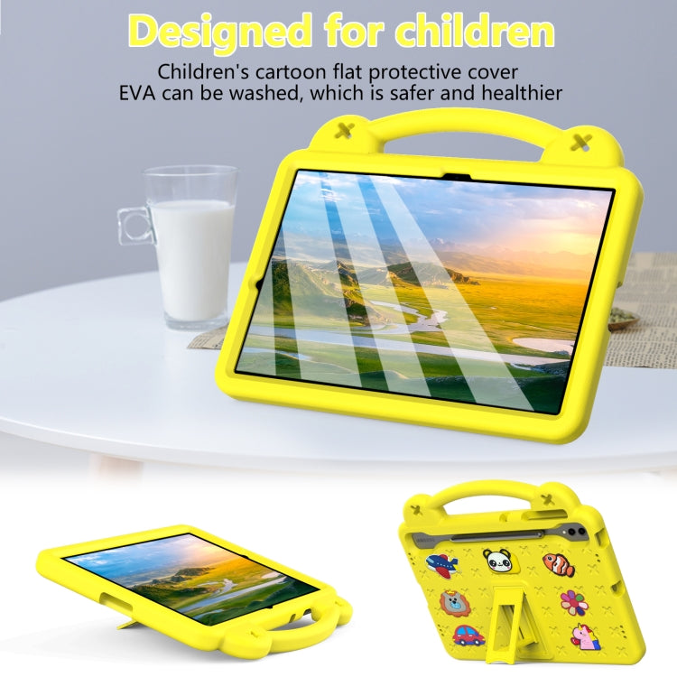 For Samsung Galaxy Tab S9 FE+ 12.4 X610N Handle Kickstand Children EVA Shockproof Tablet Case(Yellow) - Galaxy Tab S9 FE+ by PMC TechLife | Online Shopping South Africa | PMC TechLife