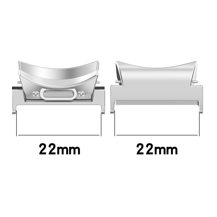 For Samsung Galaxy Watch4 / 4 Classic 46mm 22mm 1 Pair Button Style Curved Metal Watch Band Connector(Silver) - free shipping - PMc TechLife - Order now!