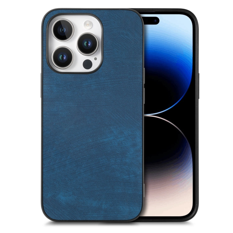 For iPhone 16 Pro Vintage Leather PC Back Cover Phone Case(Blue) - free shipping - PMC Jewellery - Order now!