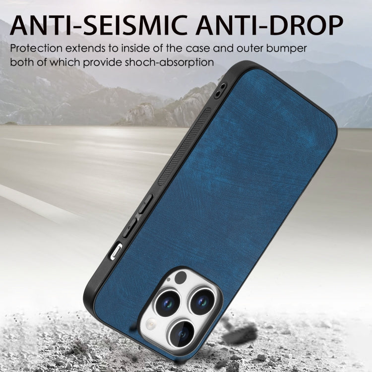 For iPhone 16 Pro Vintage Leather PC Back Cover Phone Case(Blue) - free shipping - PMC Jewellery - Order now!