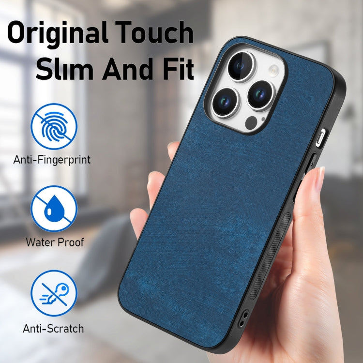For iPhone 16 Pro Vintage Leather PC Back Cover Phone Case(Blue) - free shipping - PMC Jewellery - Order now!