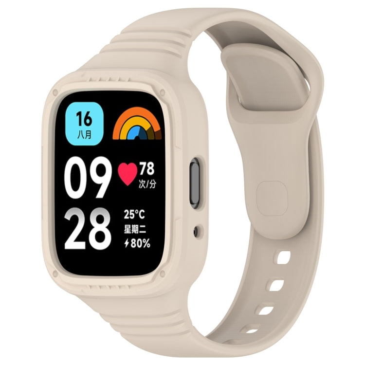 For Redmi Watch 3 Active Integrated Fully Enclosed Silicone Watch Band(Ivory White) - Watch Bands by PMC TechLife | Online Shopping South Africa | PMC TechLife | Buy Now Pay Later Mobicred