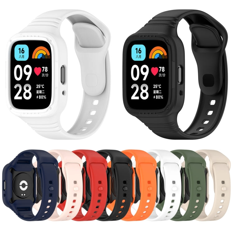 For Redmi Watch 3 Active Integrated Fully Enclosed Silicone Watch Band(Ivory White) - Watch Bands by PMC TechLife | Online Shopping South Africa | PMC TechLife | Buy Now Pay Later Mobicred