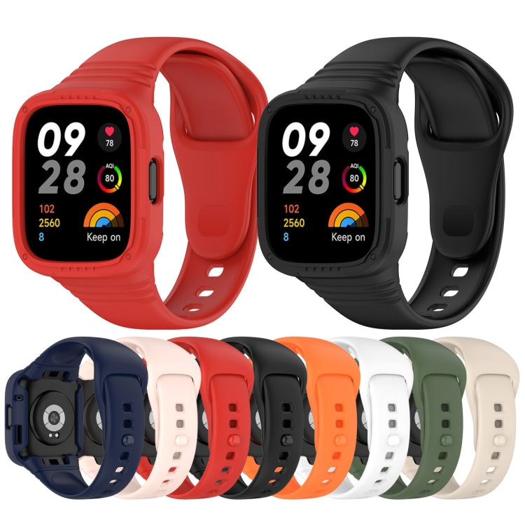 For Redmi Watch 3 Integrated Fully Enclosed Silicone Watch Band(Red) - Watch Bands by PMC TechLife | Online Shopping South Africa | PMC TechLife | Buy Now Pay Later Mobicred