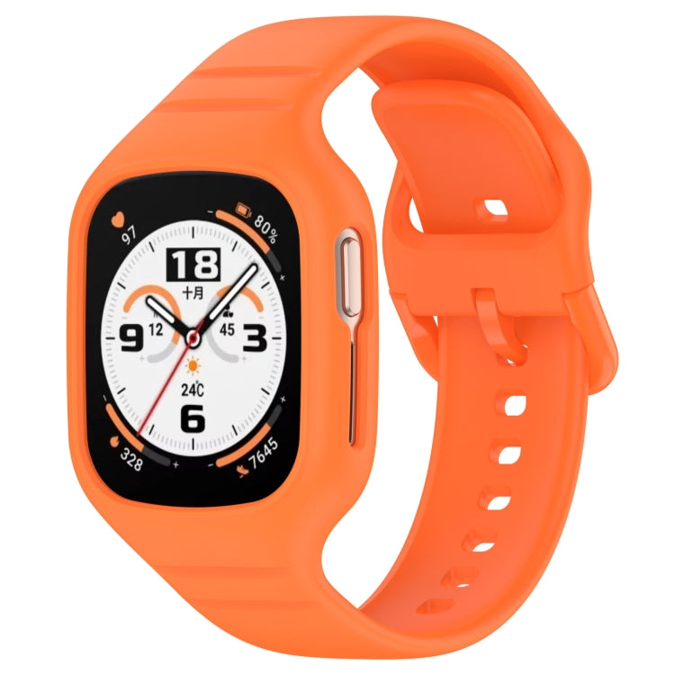 For Honor Watch 4 Integrated Fully Enclosed Silicone Watch Band(Orange) - Watch Bands by PMC TechLife | Online Shopping South Africa | PMC TechLife