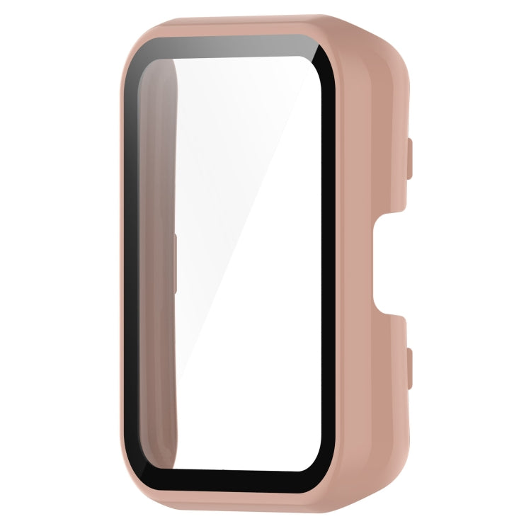 For Huawei Watch Fit PC + 9H Tempered Film Integrated Watch Protective Case(Pink) - Watch Cases by PMC TechLife | Online Shopping South Africa | PMC TechLife | Buy Now Pay Later Mobicred