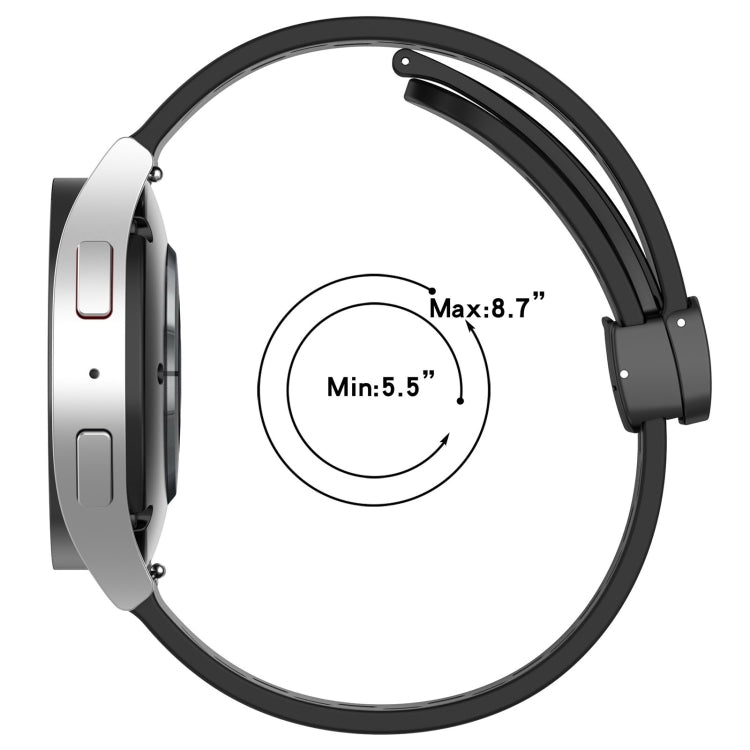 For Garmin Vivomove Sport 20mm Folding Magnetic Clasp Silicone Watch Band(Black) - Watch Bands by PMC TechLife | Online Shopping South Africa | PMC TechLife