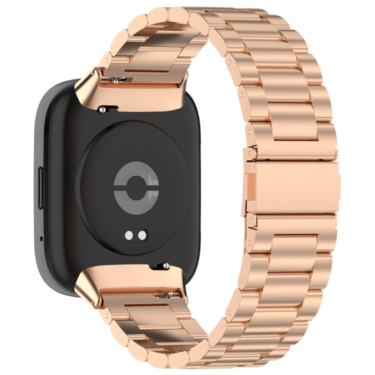 For Redmi Watch 3 Lite Three Bead Stainless Steel Metal Watch Band(Rose Gold) - free shipping - PMC TechLife - Order now!