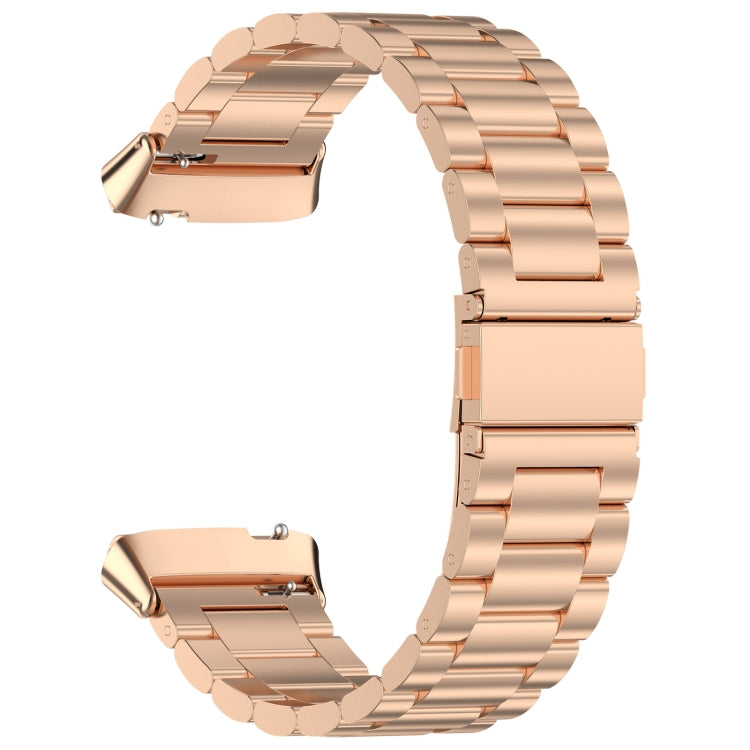 For Redmi Watch 3 Lite Three Bead Stainless Steel Metal Watch Band(Rose Gold) - free shipping - PMC TechLife - Order now!