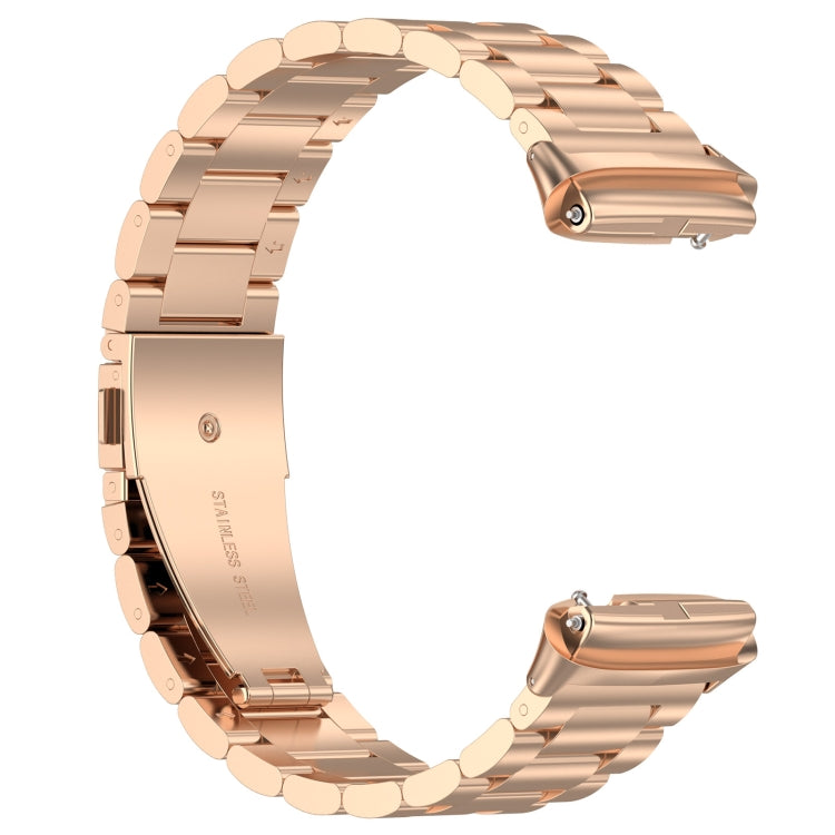 For Redmi Watch 3 Lite Three Bead Stainless Steel Metal Watch Band(Rose Gold) - free shipping - PMC TechLife - Order now!