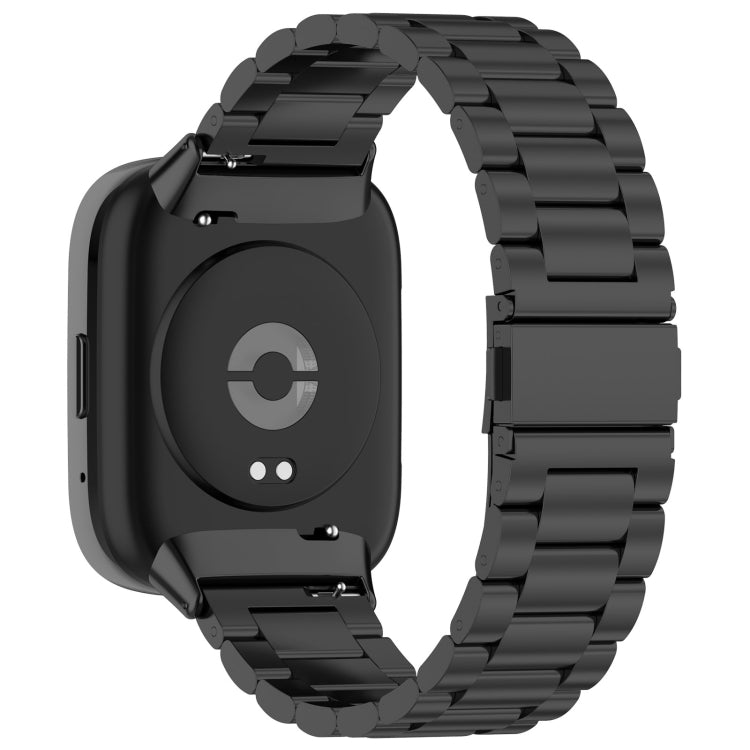 For Redmi Watch 3 Active Three Bead Stainless Steel Metal Watch Band(Black) - Watch Bands by PMC TechLife | Online Shopping South Africa | PMC TechLife