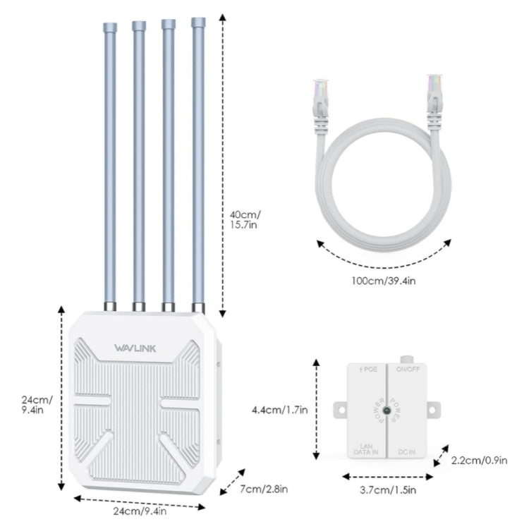 WAVLINK WN573HX1 WiFi 6 AX1800 IP67 Waterproof Outdoor Dual Band Wireless WiFi Routers, Plug:EU Plug - free shipping - PMC TechLife - Order now!
