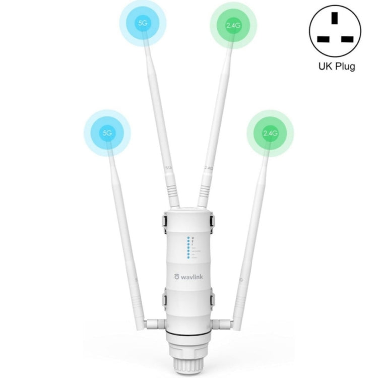 WAVLINK WN572HP3 AC1200 Dual Band Weatherproof Wireless Router Outdoor WiFi Extender, Plug:UK Plug - free shipping - PMC Jewellery - Order now!