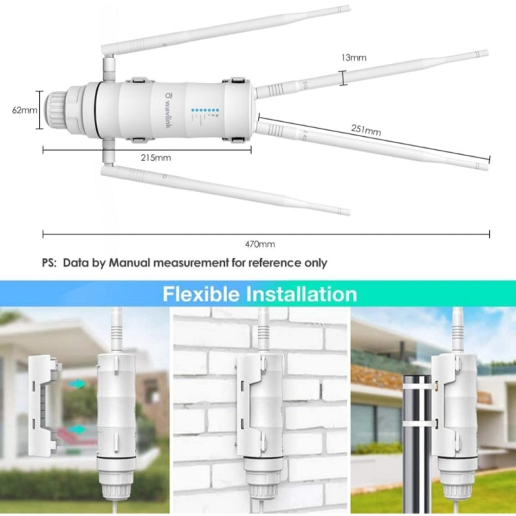 WAVLINK WN572HP3 AC1200 Dual Band Weatherproof Wireless Router Outdoor WiFi Extender, Plug:AU Plug - free shipping - PMC Jewellery - Order now!