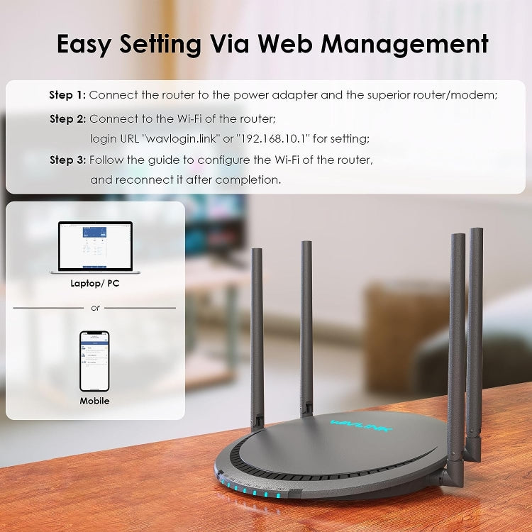 WAVLINK WN531P3 WAN / LAN Port Signal Booster Wireless Repeater AC1200 Wireless Routers, Plug:UK Plug - Wireless Routers by PMC Jewellery | Online Shopping South Africa | PMC Jewellery | Buy Now Pay Later Mobicred