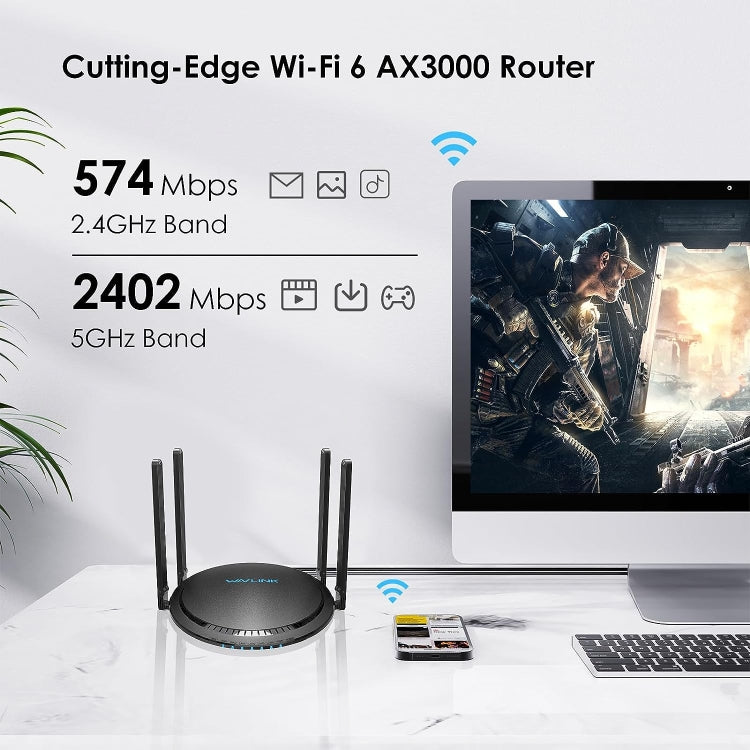 WAVLINK WN531MX3 Wider Coverage AX3000 WiFi 6 Wireless Routers Dual Band Wireless Repeater, Plug:UK Plug - Wireless Routers by PMC Jewellery | Online Shopping South Africa | PMC Jewellery | Buy Now Pay Later Mobicred