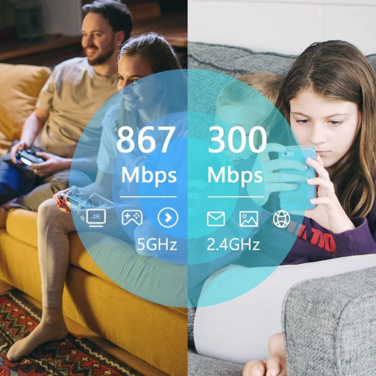 WAVLINK WN535M2 For Home Office 2pcs Mesh Wireless Router AC1200 Dual Band WiFi Signal Booster, Plug:UK Plug - free shipping - PMC Jewellery - Order now!