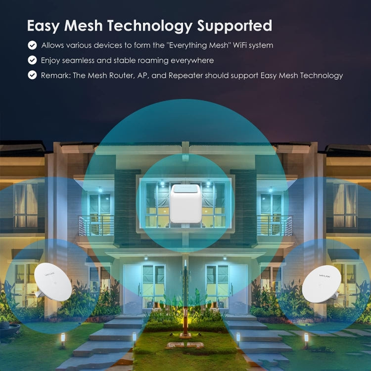 WAVLINK WN535M2 For Home Office 2pcs Mesh Wireless Router AC1200 Dual Band WiFi Signal Booster, Plug:UK Plug - free shipping - PMC Jewellery - Order now!